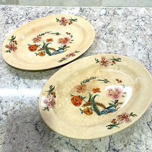 2 Vintage 1940’s porcelain platters